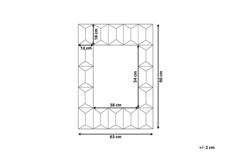 Hizote Spegel 63x90 cm - Flerfärgad - Väggspegel - Hallspegel