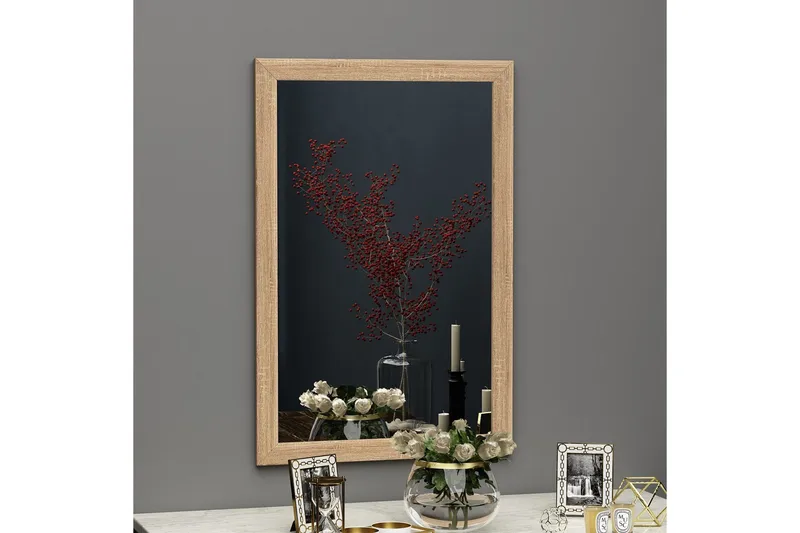 Iuydu Spegel 50 cm Rektangulär - Trä/Natur - Inredning - Speglar - Väggspegel