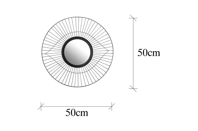 Kafes Spegel - Svart - Väggspegel - Hallspegel