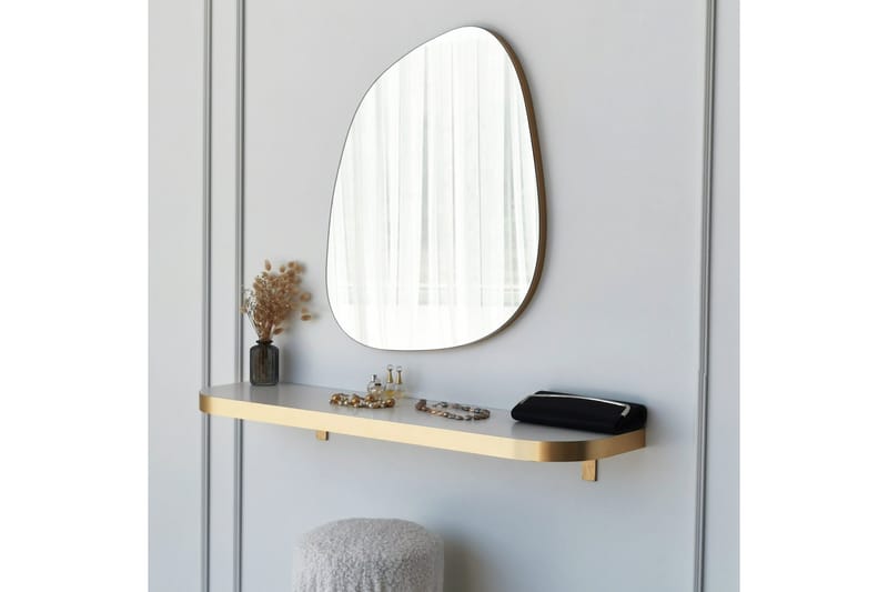 Karamea Spegel 58 cm Asymmetrisk - Guld - Väggspegel - Hallspegel
