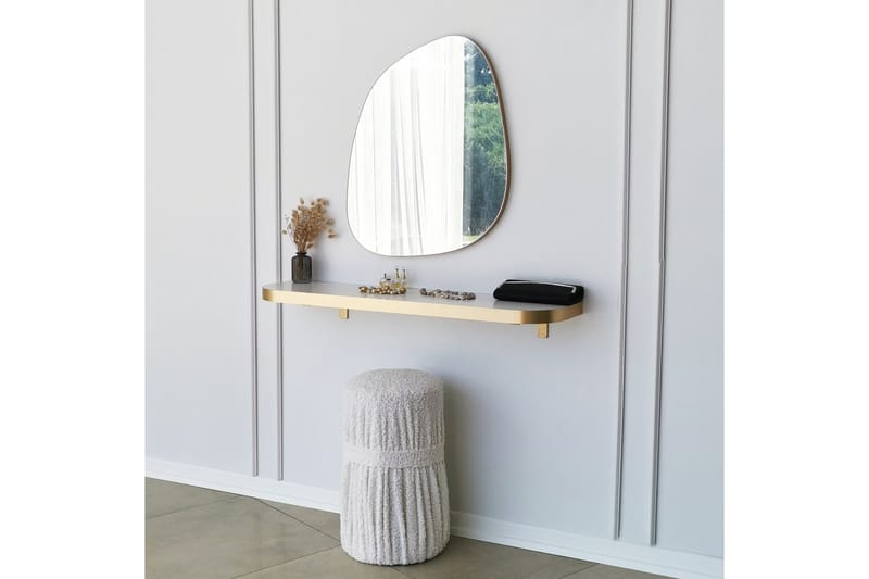 Karamea Spegel 58 cm Asymmetrisk - Guld - Väggspegel - Hallspegel