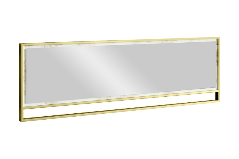 Lachasity Spegel 122 cm - Guld|Vit - Väggspegel - Hallspegel
