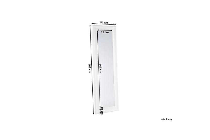 Lunel Spegel 51 cm - Vit - Väggspegel - Helkroppsspegel - Hallspegel