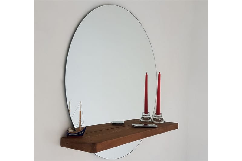 Marmol Dekorationsspegel 70 cm - Valnöt - Inredning - Speglar - Väggspegel