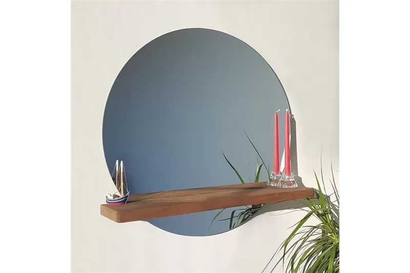 Marmol Dekorationsspegel 70 cm - Valnöt - Inredning - Speglar - Väggspegel