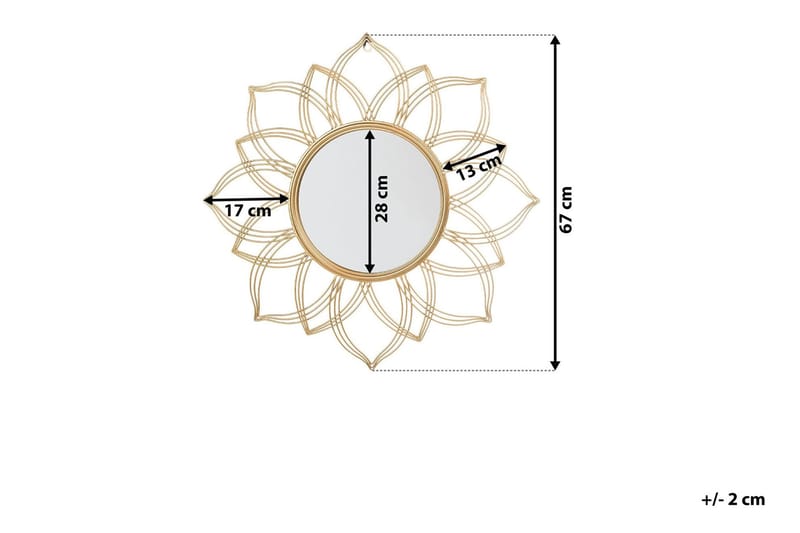 Milly Spegel 67 cm - Guld - Väggspegel - Hallspegel