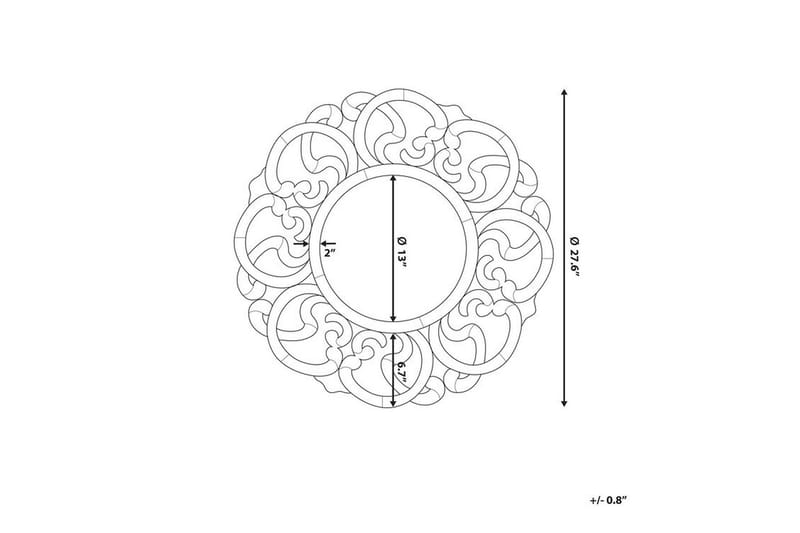 Mornai| Spegel 70 cm - Silver - Väggspegel - Hallspegel