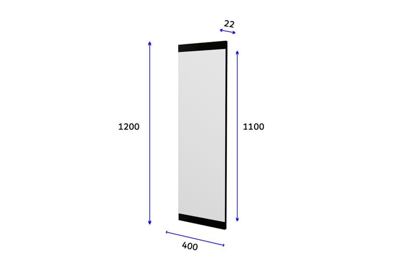 Neom Spegel 40 cm Rektangulär - Svart - Väggspegel - Helkroppsspegel - Hallspegel