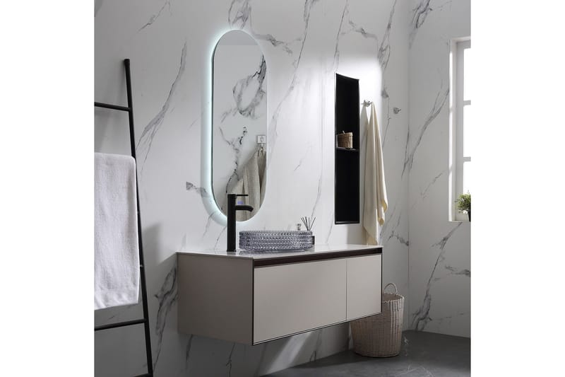 Olivia Oval LED-spegel med antifog-funktion 45x110cm Silver - Lyfco - Inredning - Speglar - Väggspegel