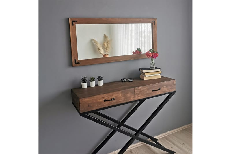 Oluwatise Dekorationsspegel 110 cm - Valnöt - Inredning - Speglar - Väggspegel