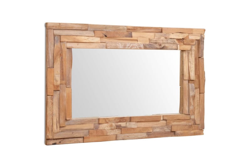 Prydnadsspegel teak 90x60 cm rektangulär - Brun - Inredning - Speglar - Väggspegel