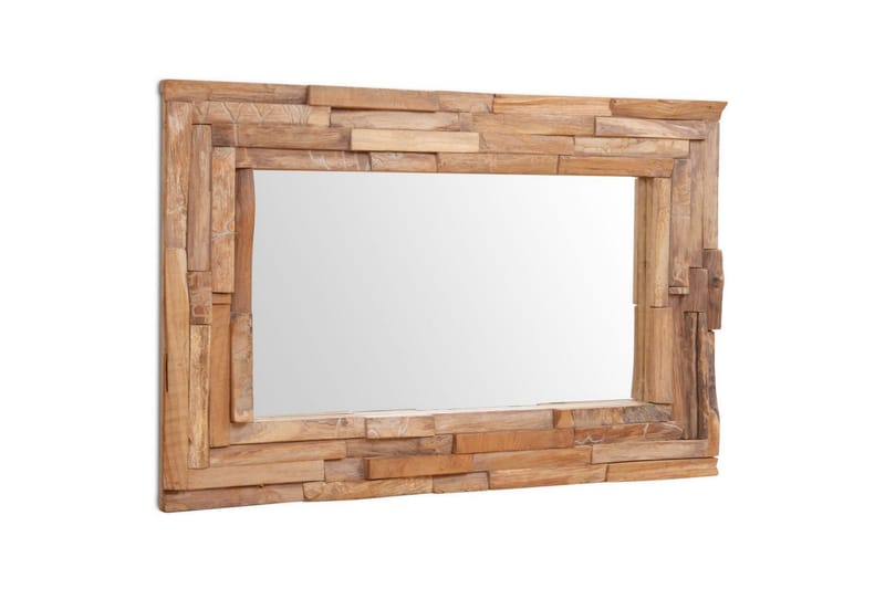 Prydnadsspegel teak 90x60 cm rektangulär - Brun - Inredning - Speglar - Väggspegel