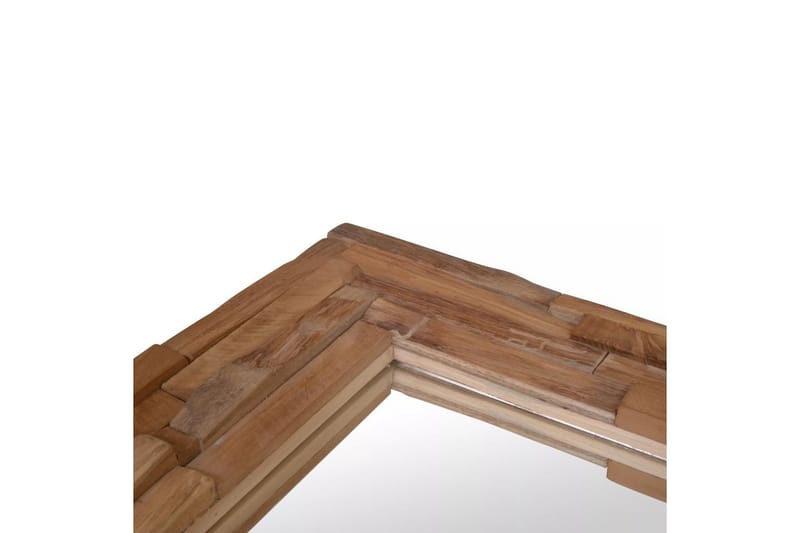 Prydnadsspegel teak 90x60 cm rektangulär - Brun - Väggspegel - Hallspegel