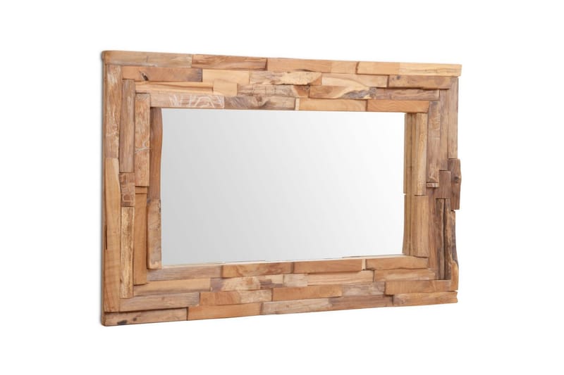 Prydnadsspegel teak 90x60 cm rektangulär - Brun - Inredning - Speglar - Väggspegel
