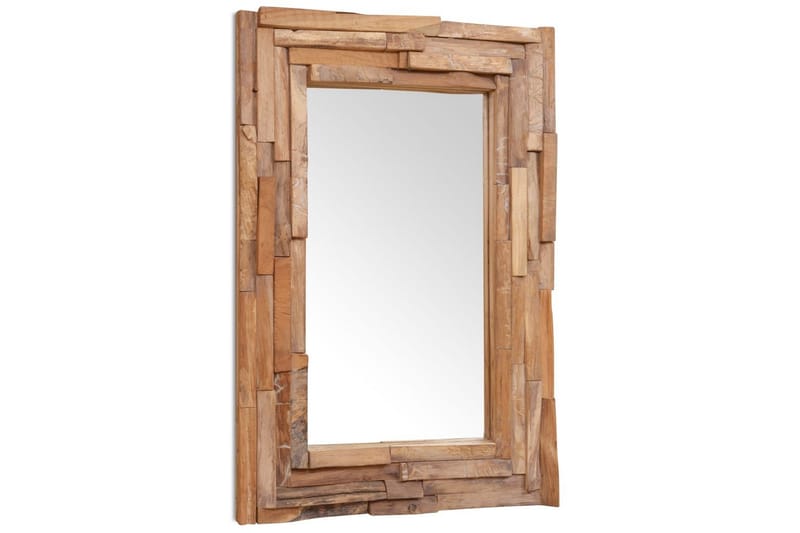 Prydnadsspegel teak 90x60 cm rektangulär - Brun - Inredning - Speglar - Väggspegel