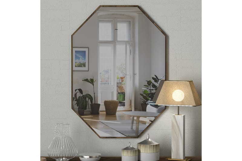 Riddlesworth Spegel 70 cm - Valnöt - Väggspegel - Hallspegel
