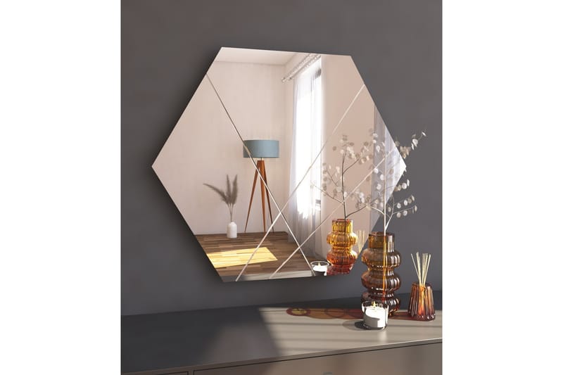 Rubby Spegel 70 cm Rektangulär - Vit - Väggspegel - Hallspegel