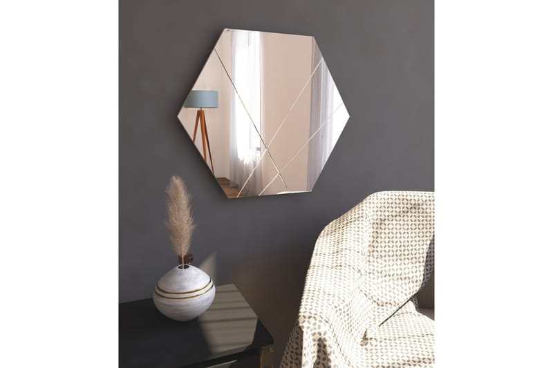 Rubby Spegel 70 cm Rektangulär - Vit - Väggspegel - Hallspegel