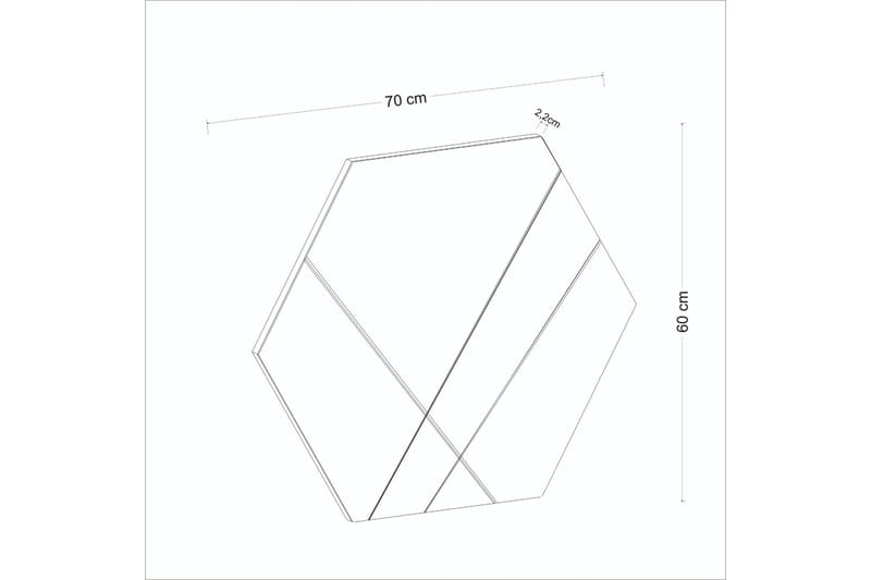 Rubby Spegel 70 cm Rektangulär - Vit - Väggspegel - Hallspegel