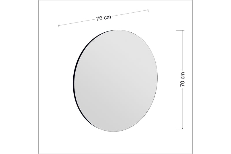 Rusan Spegel 70 cm Rektangulär - Svart - Väggspegel - Hallspegel