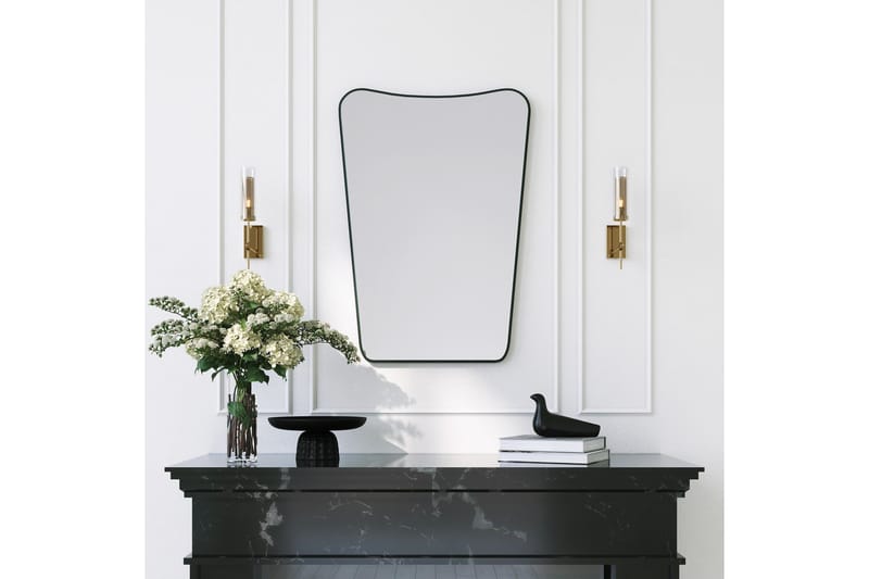 Sachin Spegel 50 cm Asymmetrisk - Svart - Väggspegel - Hallspegel