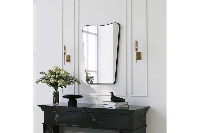 Sachin Spegel 50 cm Asymmetrisk - Svart - Väggspegel - Hallspegel