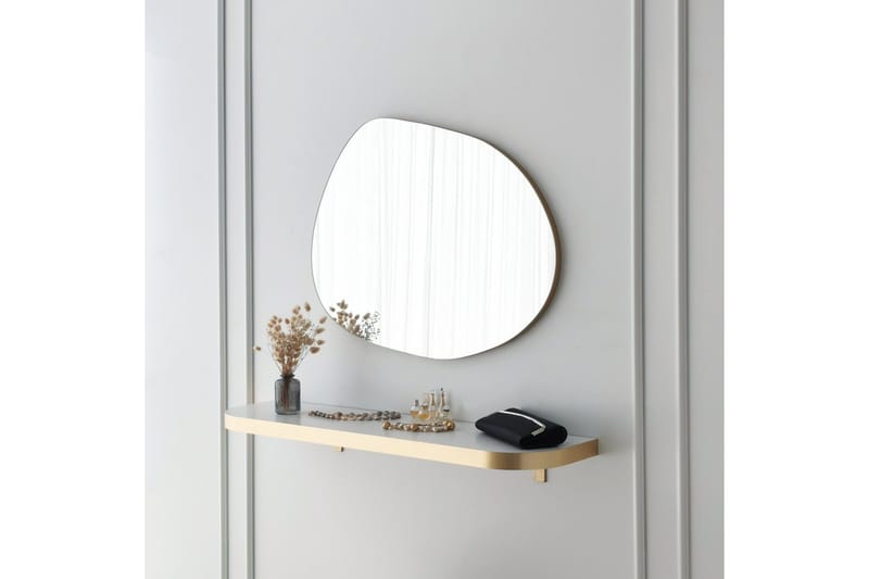 Samtens Spegel 75 cm Rektangulär - Guld - Inredning - Speglar - Väggspegel