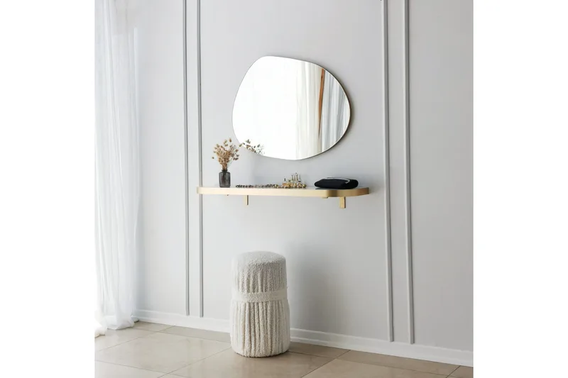 Samtens Spegel 75 cm Rektangulär - Guld - Inredning - Speglar - Väggspegel