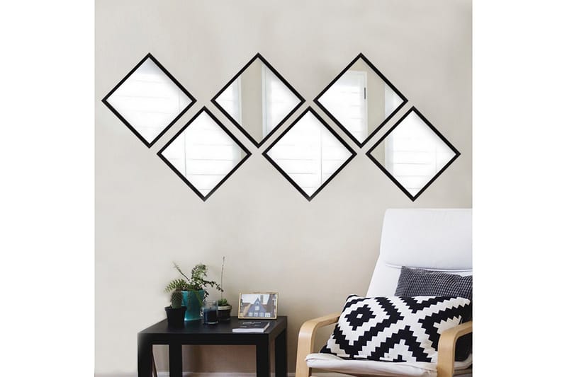 Sarata Spegel - Silver/Svart - Inredning - Speglar - Väggspegel