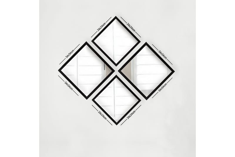 Sarata Spegel - Silver/Svart - Inredning - Speglar - Väggspegel