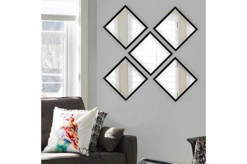 Sarata Spegel - Silver/Svart - Inredning - Speglar - Väggspegel