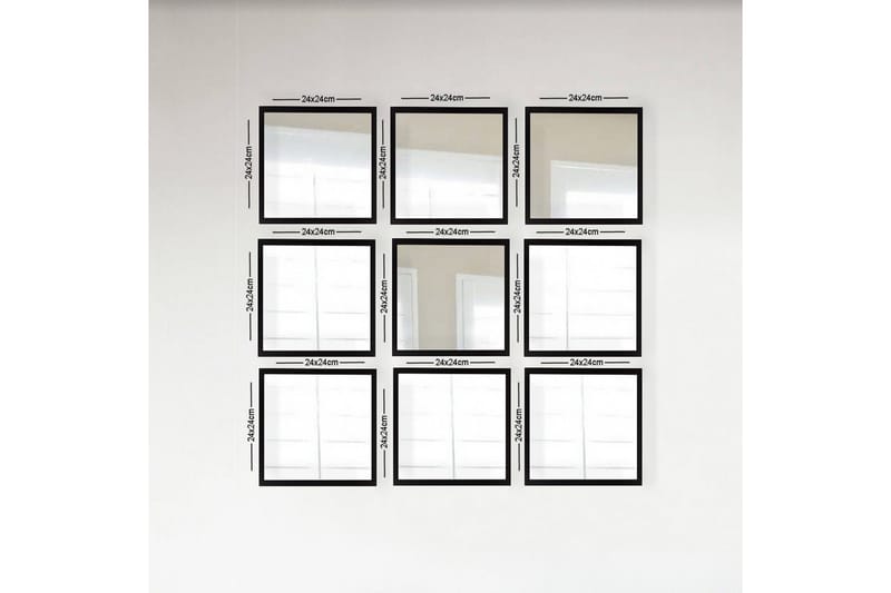 Sarata Spegel, Silver/Svart