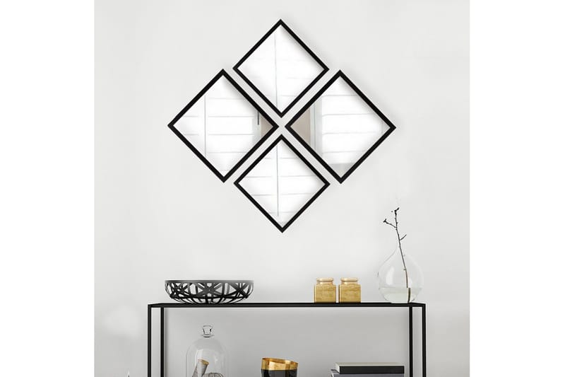 Sarata Spegel - Silver/Svart - Inredning - Speglar - Väggspegel