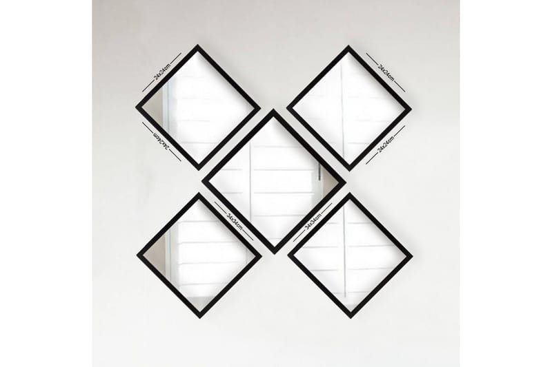 Sarata Spegel, Silver/Svart