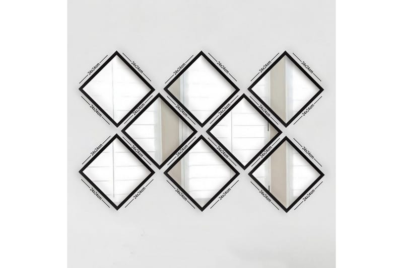 Sarata Spegel, Silver/Svart