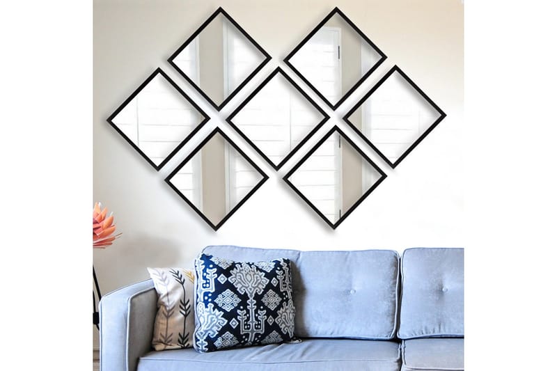 Sarata Spegel - Silver/Svart - Inredning - Speglar - Väggspegel