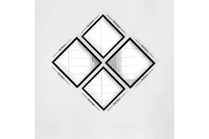 Sarata Spegel, Silver/Svart