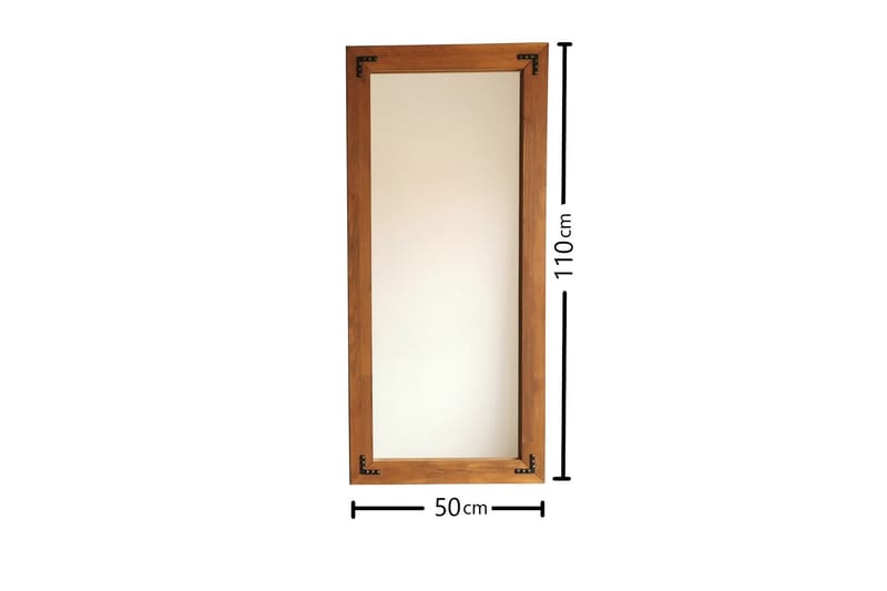Shakeil Dekorationsspegel 50 cm - Valnöt - Väggspegel - Hallspegel