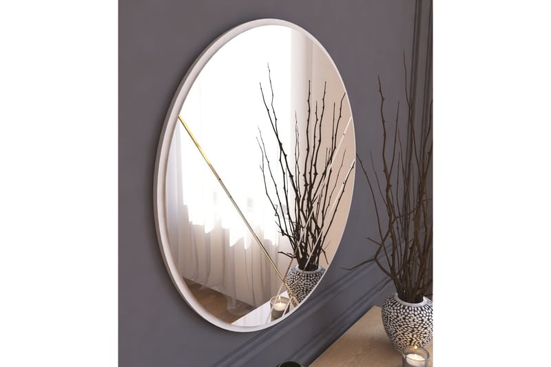 Smooth Spegel 60 cm Rund - Vit - Väggspegel - Hallspegel