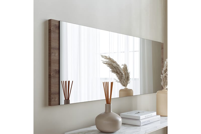 Spegel 40x120 cm - Valnöt - Väggspegel - Hallspegel