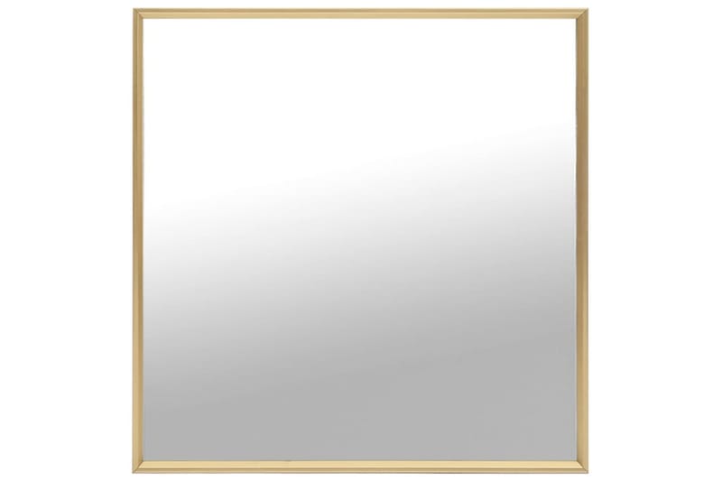 Spegel 50x50 cm guld - Guld - Spegel med belysning - Väggspegel - Helkroppsspegel - Spegel med hylla - Hallspegel