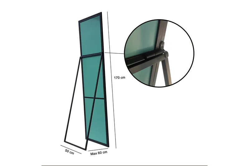 Spegel 60x50 cm - Svart - Inredning - Speglar - Väggspegel