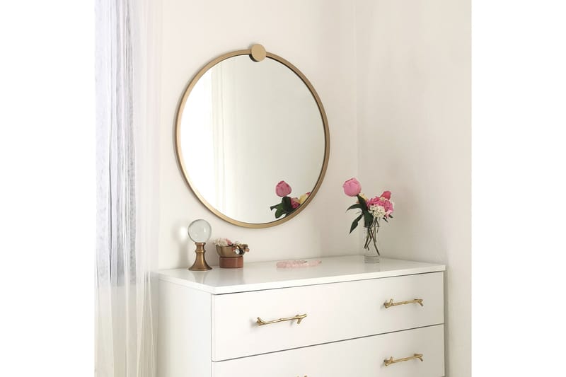 Spegel 60x60 cm - Guld - Väggspegel - Hallspegel