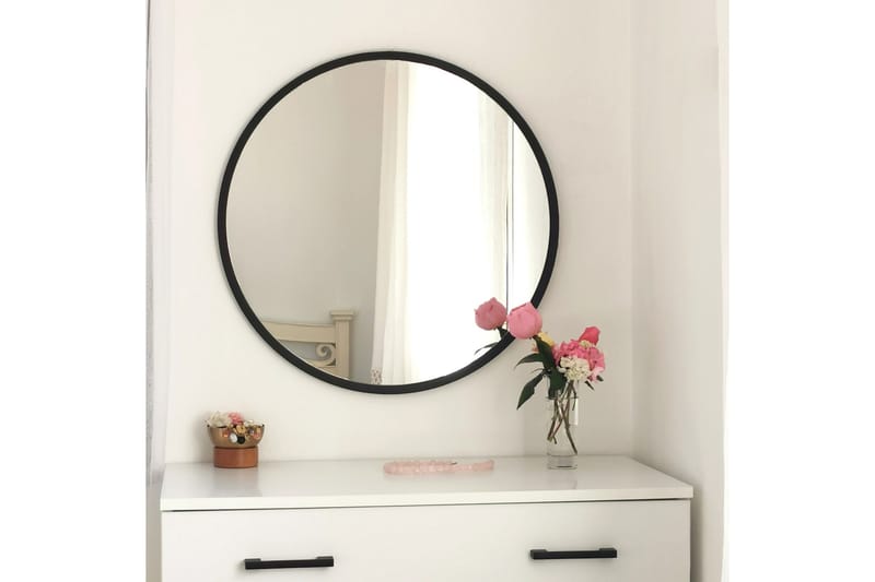 Spegel 60x60 cm - Svart - Väggspegel - Hallspegel