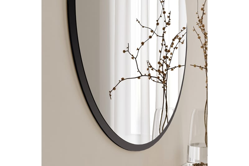 Spegel 60x60 cm - Svart - Väggspegel - Hallspegel