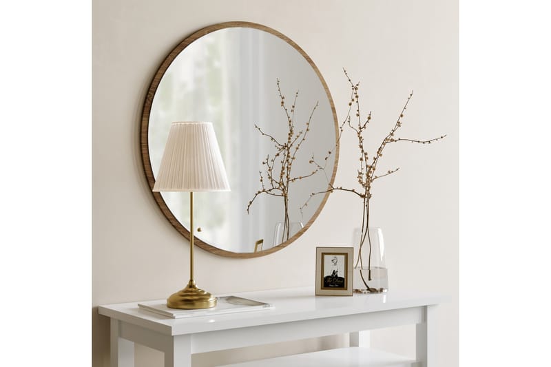 Spegel 60x60 cm - Valnöt - Väggspegel - Hallspegel