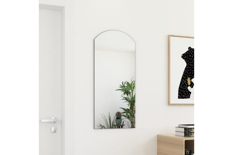 Spegel 90x45 cm glas - Vit - Väggspegel - Hallspegel