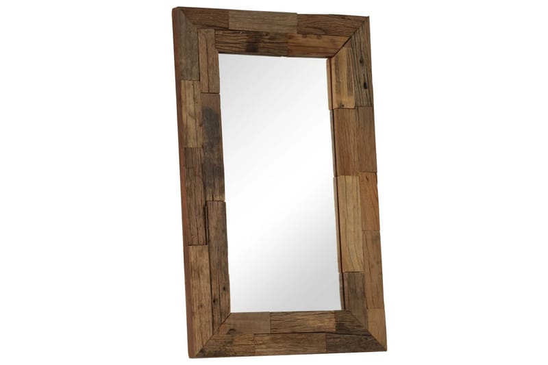 Spegel massivt återvunnet trä 50x80 cm - Brun - Inredning - Speglar - Väggspegel