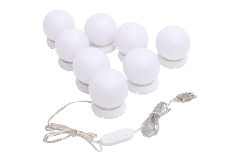 Spegel med LED-lampor 40x20 cm glas oval - Silver - Inredning - Speglar - Väggspegel