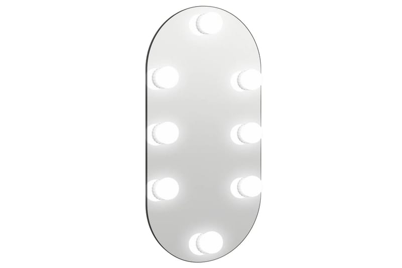 Spegel med LED-lampor 40x20 cm glas oval - Silver - Inredning - Speglar - Väggspegel